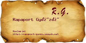 Rapaport Győző névjegykártya